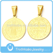 316l Stianless Steel Saint Benedict Round Jubilee Medalla religiosa